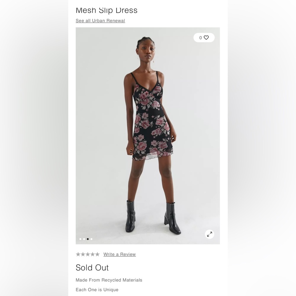 Urban Outfitters Renewal Remnants Floral Mesh Slip Dress